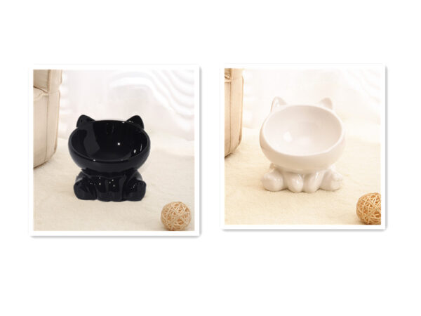 Ceramic Cat Bowl Cat Bowl Cat Food Bowl Neck Guard Oblique Mouth Dog Bowl Pet Bowl - Image 3