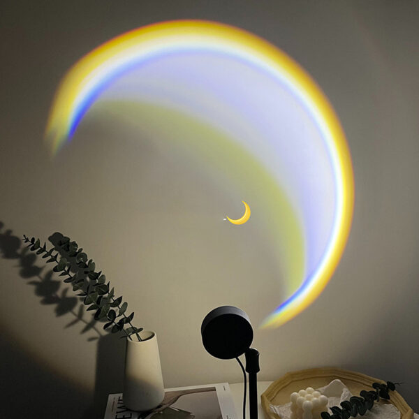 INS USB Moon Lamp LED Rainbow Neon Night Sunset Light Projector Photography Wall Atmosphere Lighting For Bedroom Home Decor - Image 6