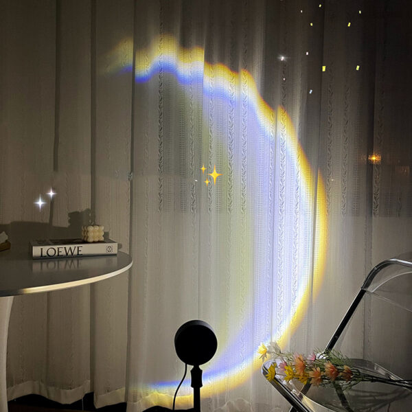 INS USB Moon Lamp LED Rainbow Neon Night Sunset Light Projector Photography Wall Atmosphere Lighting For Bedroom Home Decor - Image 2