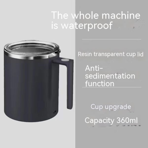 Portable Smart Magnetic Automatic Mixing Coffee Cup Rechargeable Rotating Home Office Travel Stirring Cup - Image 3