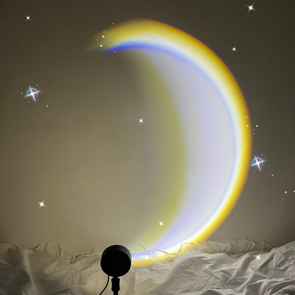 INS USB Moon Lamp LED Rainbow Neon Night Sunset Light Projector Photography Wall Atmosphere Lighting For Bedroom Home Decor - Image 5