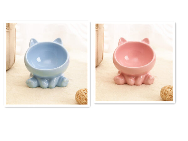 Ceramic Cat Bowl Cat Bowl Cat Food Bowl Neck Guard Oblique Mouth Dog Bowl Pet Bowl - Image 2